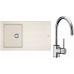 Franke SET G128 granitový dřez BFG 611-86 vanilka + baterie FC 650.031 chrom