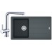 Franke SET G129 granitový dřez BFG 611-86 grafit + baterie Samoa chrom