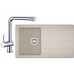 Franke SET G129 granitový dřez BFG 611-86 sahara + baterie Samoa chrom