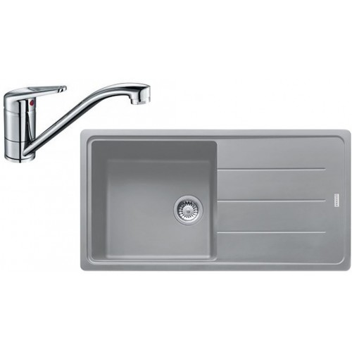 Franke SET G133 granitový dřez BFG 611 šedý kámen + baterie FC 9541.031 chrom Franke SET G133 granitový dřez BFG 611 šedý kámen + baterie FC 9541.031 chrom