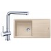 Franke SET G135 granitový dřez BFG 611 pískový melír + baterie Samoa chrom