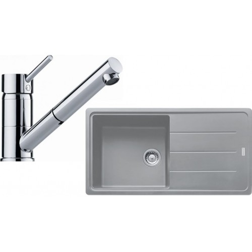 Franke SET G136 granitový dřez BFG 611 šedý kámen + baterie FG 7486.031 chrom