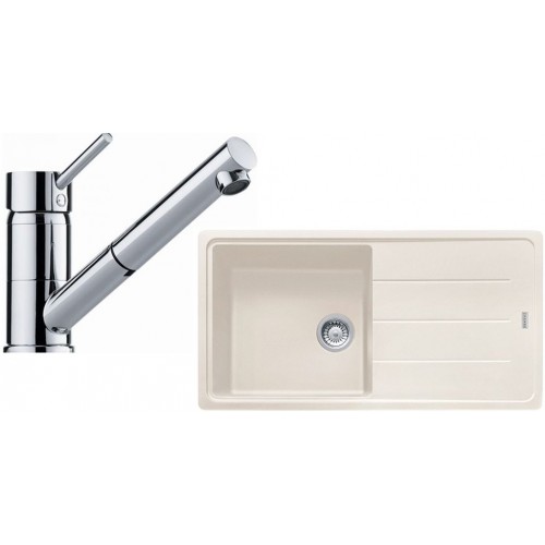 Franke SET G136 granitový dřez BFG 611 vanilka + baterie FG 7486.031 chrom