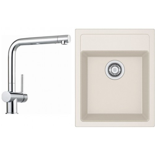 Franke SET T50 tectonitový dřez SID 610-40 krémová + baterie Samoa chrom Franke SET T50 tectonitový dřez SID 610-40 krémová + baterie Samoa chrom