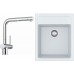 Franke SET T50 tectonitový dřez SID 610-40 bílá + baterie Samoa chrom