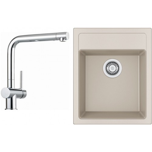 Franke SET T50 tectonitový dřez SID 610-40 kávová + baterie Samoa chrom Franke SET T50 tectonitový dřez SID 610-40 kávová + baterie Samoa chrom
