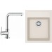 Franke SET T51 tectonitový dřez SID 610-40 krémová + baterie FN 0147.031 chrom