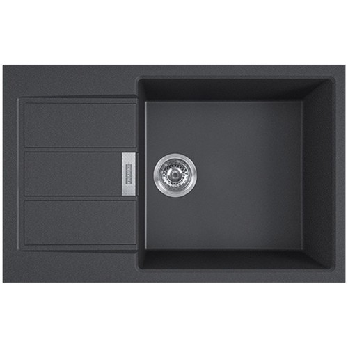 BAZAR Franke Sirius 2.0 S2D 611-78 XL, 780×500mm, tectonitový dřez, černá 143.0617.613 VYVRTANÝ OTVOR!!