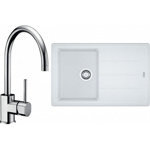 Franke SET G56 granitový dřez BFG 611-78 bílý led + baterie FC 650 chrom 114.0323.874