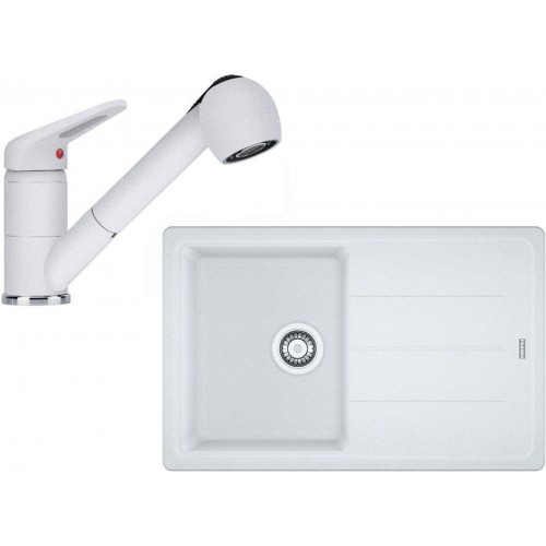 Franke SET G57 granitový dřez BFG 611-78 bílý led + baterie FC 9547 bílá led 114.0323.913
