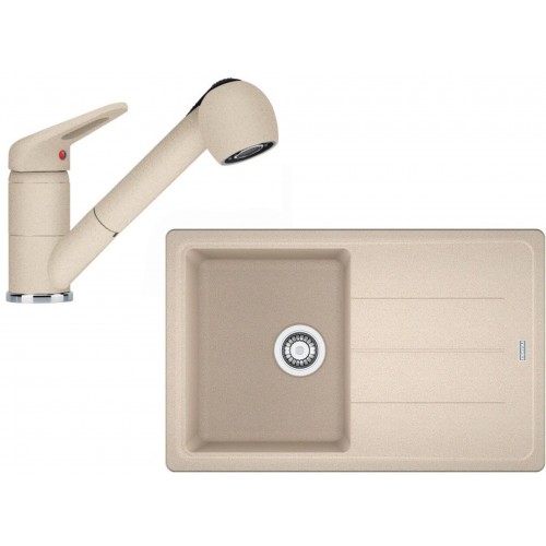 Franke SET G57 granitový dřez BFG 611-78 pískový melír + baterie FC 9547 pískový melír 114.0323.915 Franke SET G57 granitový dřez BFG 611-78 pískový melír + baterie FC 9547 pískový melír 114.0323.915