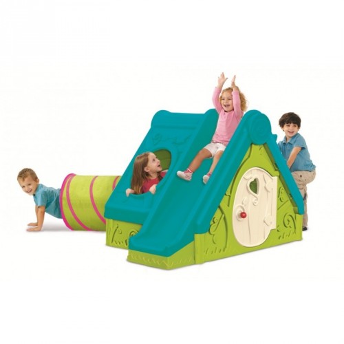 VÝPRODEJ KETER Dětský domek s klouzačkou FUNTIVITY PLAY HOUSE R__17/439 PRASKLÝ PLAST