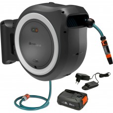 Gardena PowerRoll XL Nástěnný box na hadici – set 35m (1x2,5Ah/18V) bílá, 18642-20