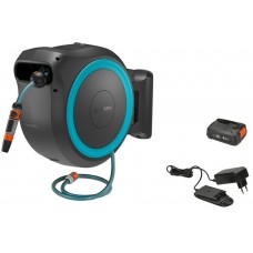 GARDENA PowerRoll XL Nástěnný box na hadici, 35m – set, (1x2,5Ah/18V) tyrkysový, 18640-20