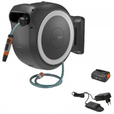 GARDENA PowerRoll XL Nástěnný box na hadici – set 35m (1x2,5Ah/18V) bílá, 18642-20