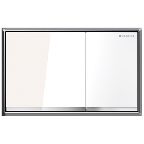 GEBERIT - ovládací tlačítko OMEGA 60, tlakový zinkový odlitek / sklo bílé 115.081.SI.1