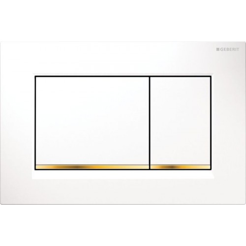 GEBERIT - SIGMA 30 ovládací tlačítko, bílá/pozlacená/bílá 115.883.KK.1