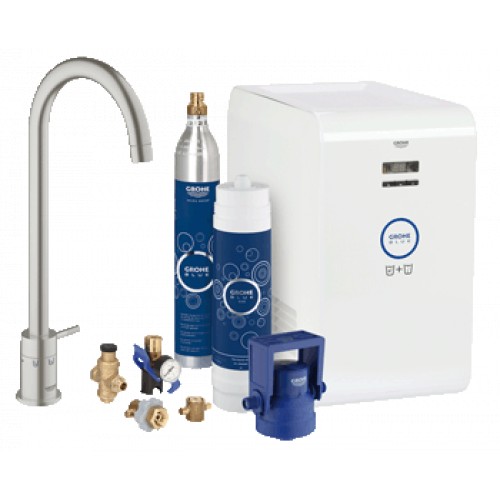 GROHE Blue-Páková dřezová baterie s filtrem a chladicím zařízením,supersteel 31302DC1