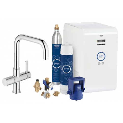 GROHE Blue - Páková dřezová baterie s filtrem a chladicím zařízením, chrom 31324001