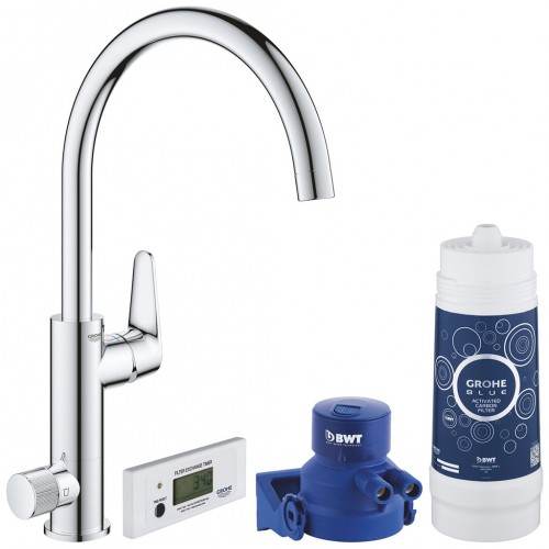 GROHE Blue Pure Set dřezové baterie BauCurve s filtrací, chrom 30385000