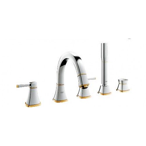 GROHE Grandera vanová pětiotvorová páková baterie, chrom/zlato 19919IG0 GROHE Grandera vanová pětiotvorová páková baterie, chrom/zlato 19919IG0