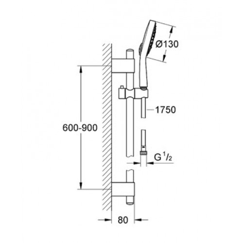 GROHE Power&Soul Cosmopolitan 130 sprchová souprava, chrom 27734000