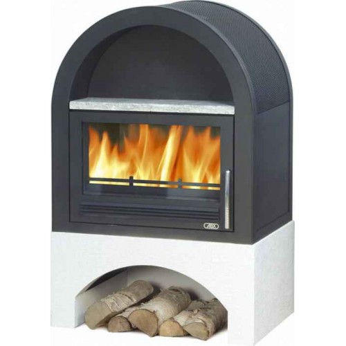 ABX Grunt 3029-18, krbová kamna na dřevo s teplovodním výměníkem 10 kW, černý plech