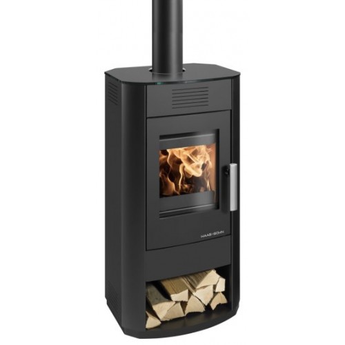 HAAS+SOHN krbová kamna Salerno II, černá/skleněné víko 0420414580000