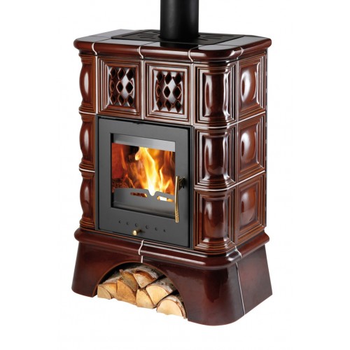 HAAS+SOHN kachlová kamna Treviso, kachlový sokl, černá/kachle hnědá 0433915120000