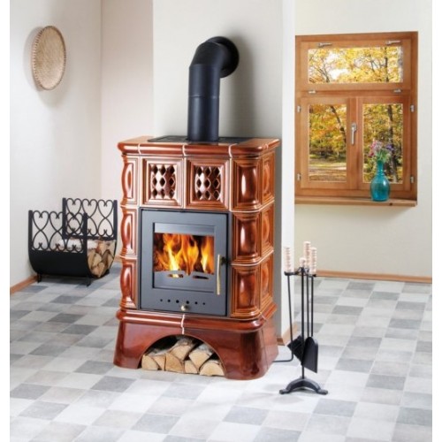 HAAS+SOHN kachlová kamna Treviso, kachlový sokl, černá/kachle medovník 0433915130000