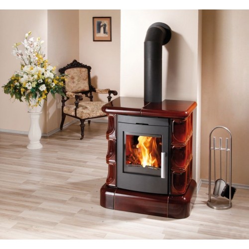 HAAS+SOHN kachlová kamna Manta, černá, hnědá kachle, kachlový top+sokl 0434215000000