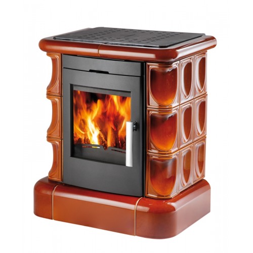 HAAS+SOHN kachlová kamna Manta, černá, kachle medovník, kachlová římsa+sokl 0434215110000