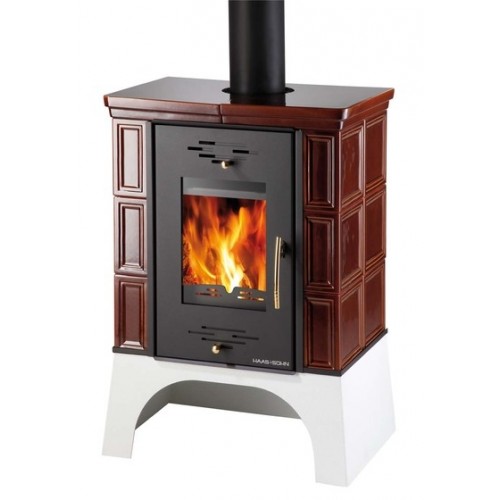 HAAS+SOHN Kachlová kamna Eboli černá, hnědá kachle 0332215500000
