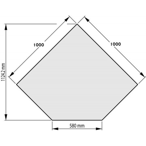 HAAS+SOHN Sklo pod kamna 1000/1000/580-45° mm, formát B 1115510200000