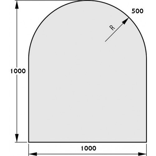 HAAS+SOHN Sklo pod kamna 1000/1000,R500 mm, formát C 1115910200000