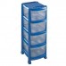 HEIDRUN Regálek se čtyřmi zásuvkami úzký modrý 1521