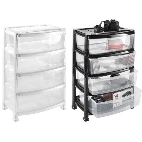 HEIDRUN Regálek se čtyřmi zásuvkami široký bílý 1526 HEIDRUN Regálek se čtyřmi zásuvkami široký bílý 1526