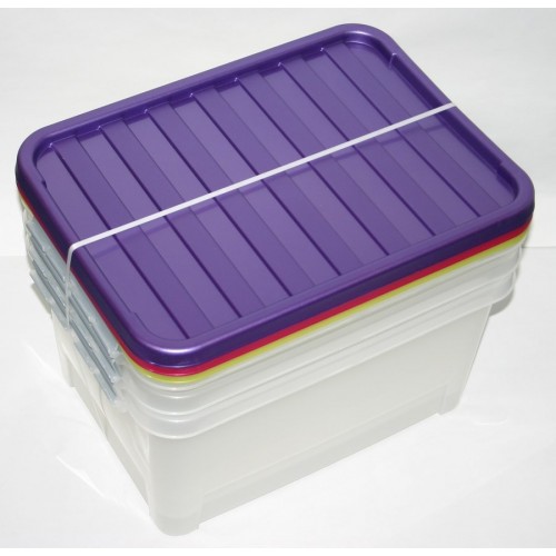 HEIDRUN Set 3 boxů s víkem, 23 x 44 x 31 cm, 25l, transparent/mix 1670 HEIDRUN Set 3 boxů s víkem, 23 x 44 x 31 cm, 25l, transparent/mix 1670