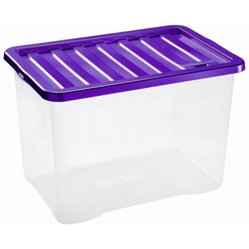 HEIDRUN Box úložný Quasar, 38 x 28,5 x 28 cm, 22 l, víko fialové 1624f