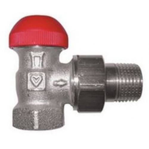 HERZ TS-90-V-Termostatický ventil rohový 1/2", M 28 x 1,5 červená krytka 1772467