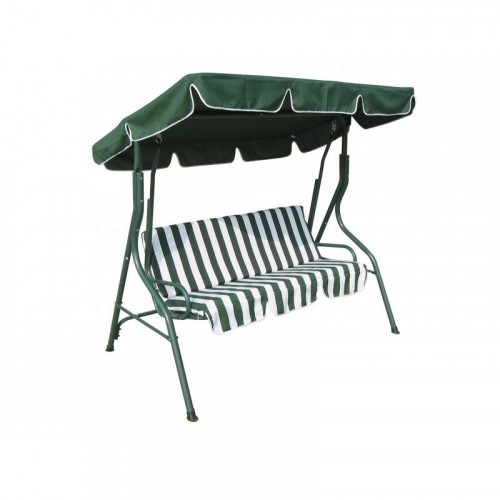 Houpačka zahradní VIP 110 x 170 x 153 cm, zeleno-bílá, 103/0