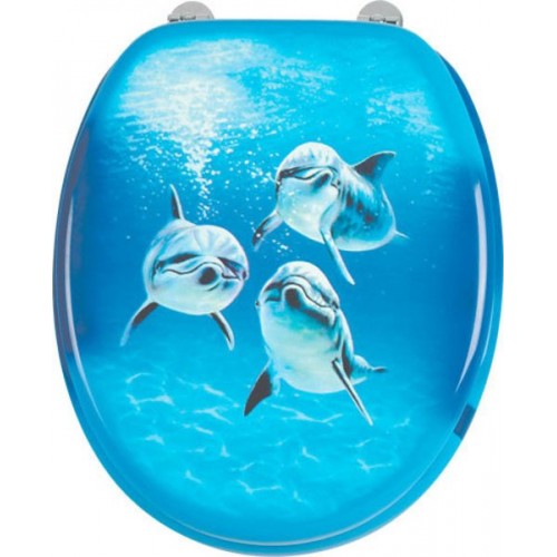 AQUALINE FUNNY WC sedátko s potiskem delfíni, HY-S115