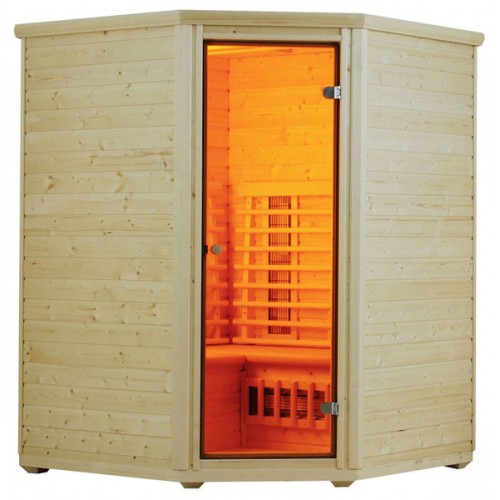 Infrasauna 1450x1450x1930mm provedení cedr/cedr, vstup rohem