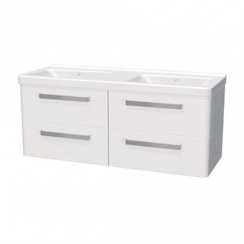INTEDOOR ARKADE skříňka s dvojumyvadlem 130x55 cm bílá AK130D 4Z 01