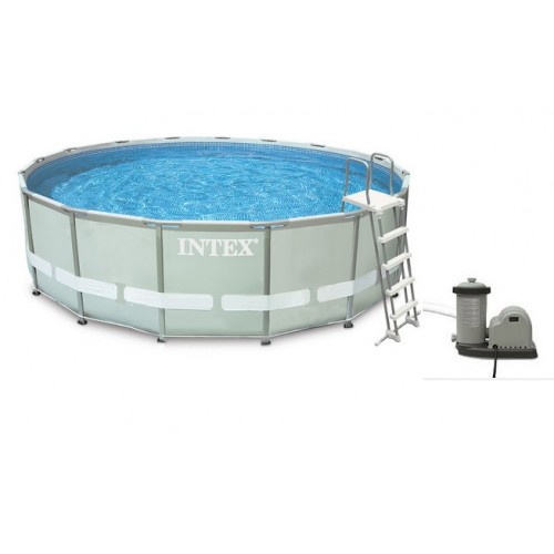 INTEX Bazén Frame Pool Set Ultra Rondo 488 x 122 cm, filtrace a schůdky 128322GS