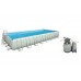 INTEX Bazén Frame Pool Set Ultra Quadra 732 x 366 x 132 cm, filtrace a schůdky 28366NP