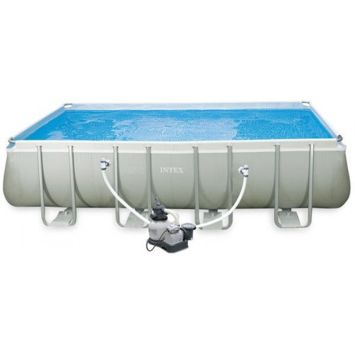 INTEX Bazén Frame Pool Set Ultra Quadra 549 x 274 x 132 cm, filtrace a schůdky 128352GS