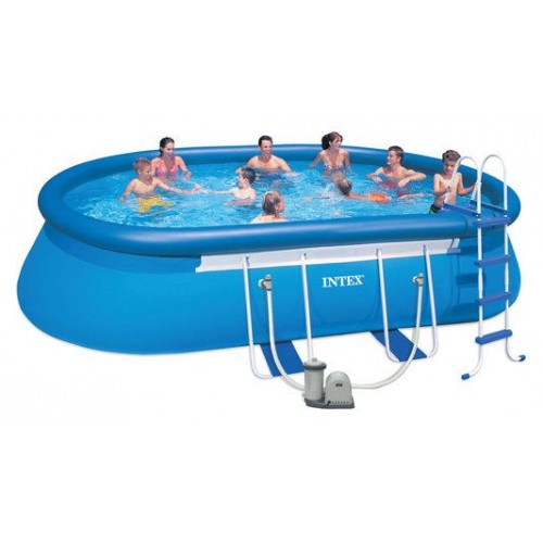 INTEX Bazén Oval Frame Pool Set 610 x 366 x 122 cm, filtrace a schůdky 128194GS