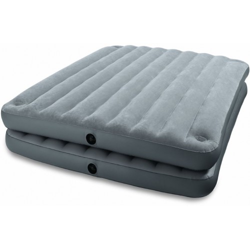 INTEX Queen nafukovací postel 2v1, 203 x 152 x 46 cm, šedá 67744 INTEX Queen nafukovací postel 2v1, 203 x 152 x 46 cm, šedá 67744