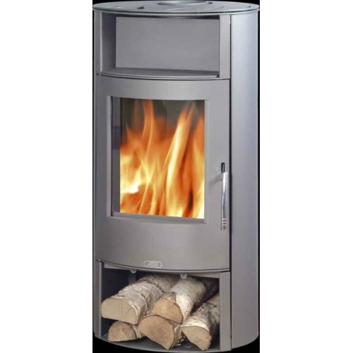 ABX Island 7 Aqua, krbová kamna na dřevo s teplov. vým., šedý plech,vč. h. desky